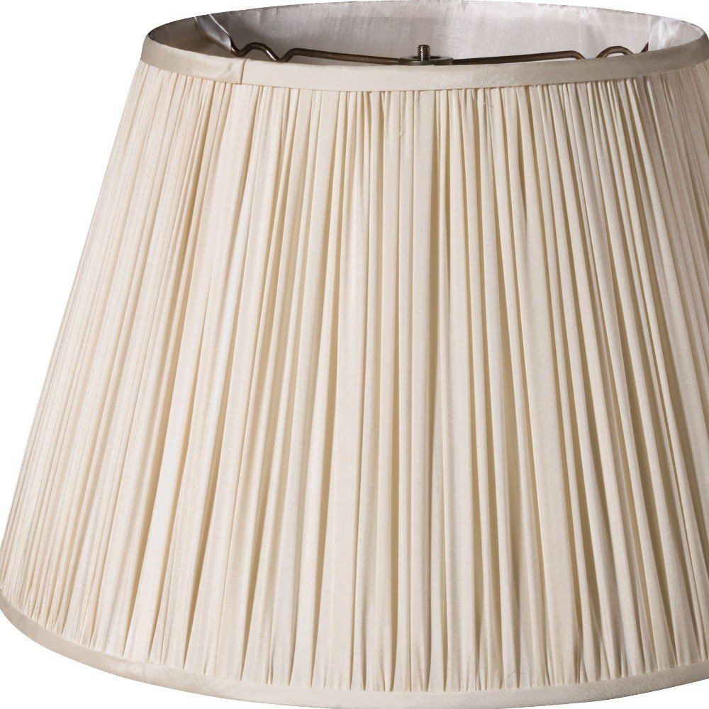 Cream Taffeta Pleated Empire Lamp Shade