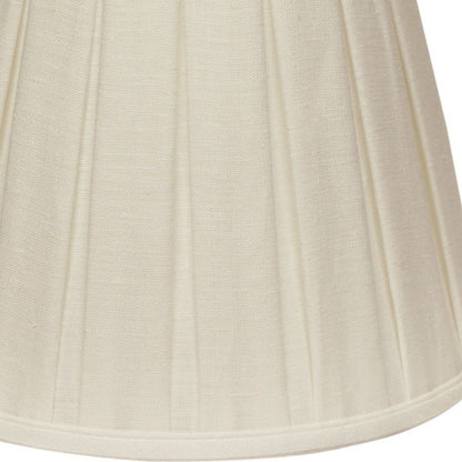White Linen Pleated Empire Lamp Shade