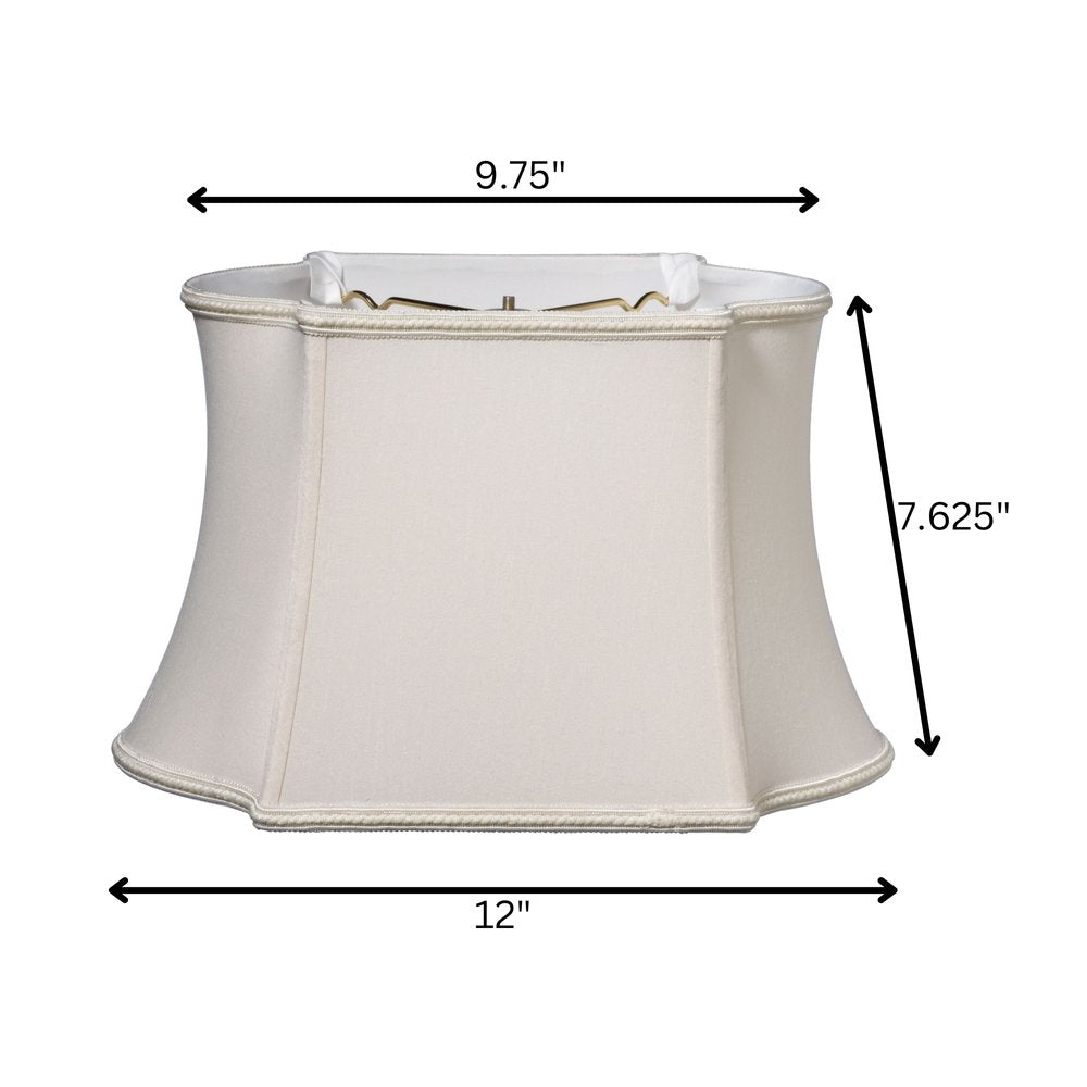 Cream Shantung Silk Oval Lamp Shade
