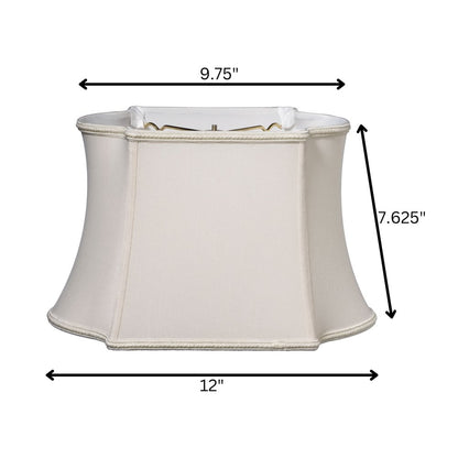 Cream Shantung Silk Oval Lamp Shade