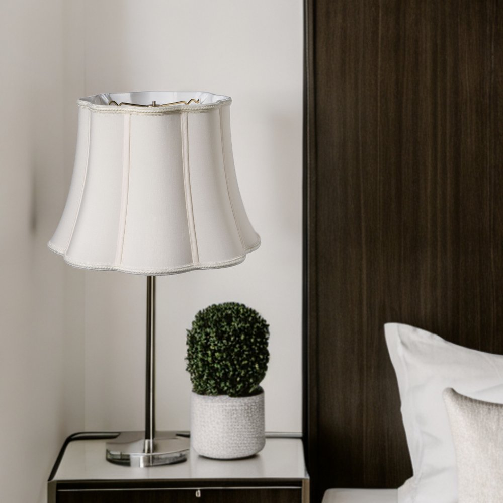 White Shantung Silk Novelty Lamp Shade