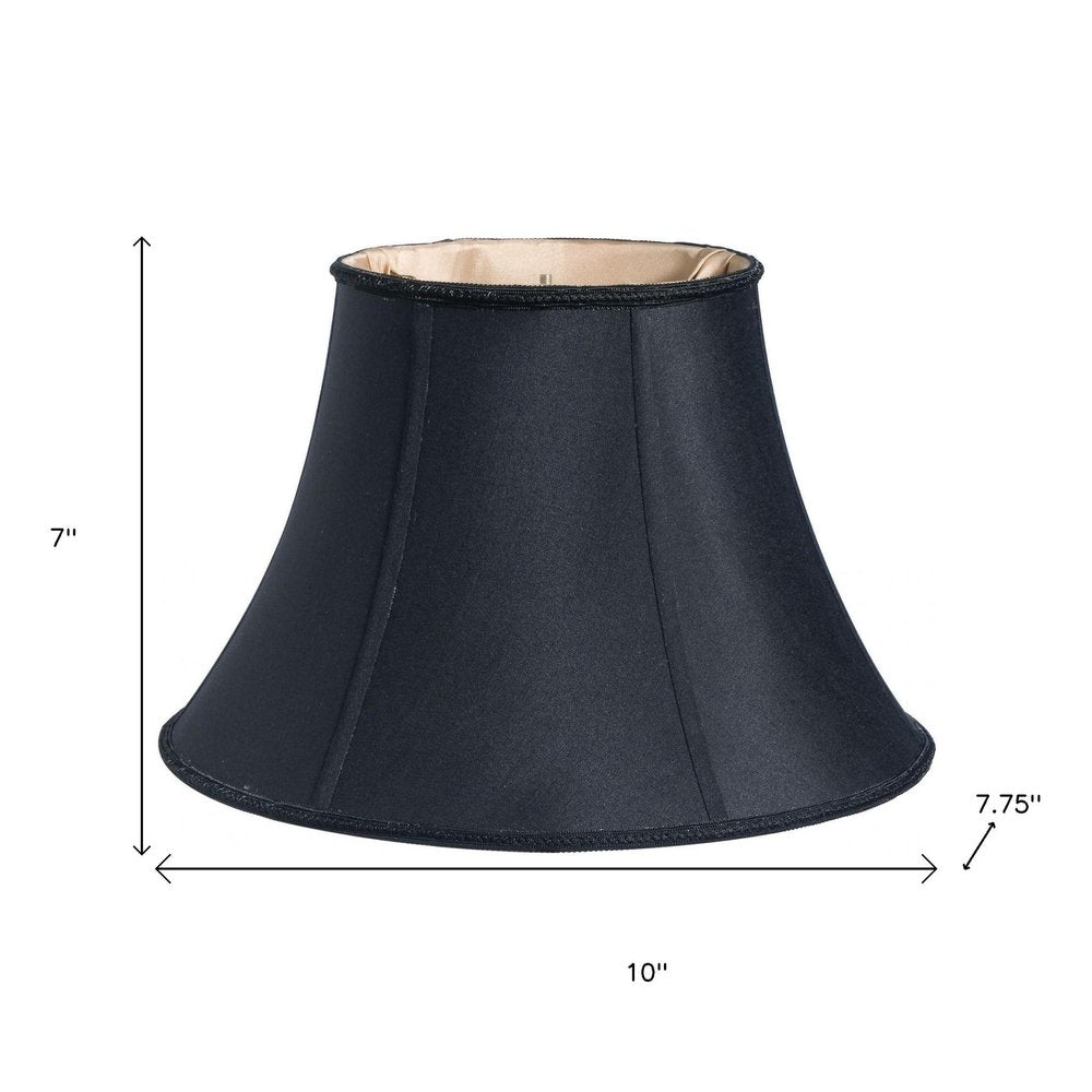 Black Shantung Silk Oval Lamp Shade
