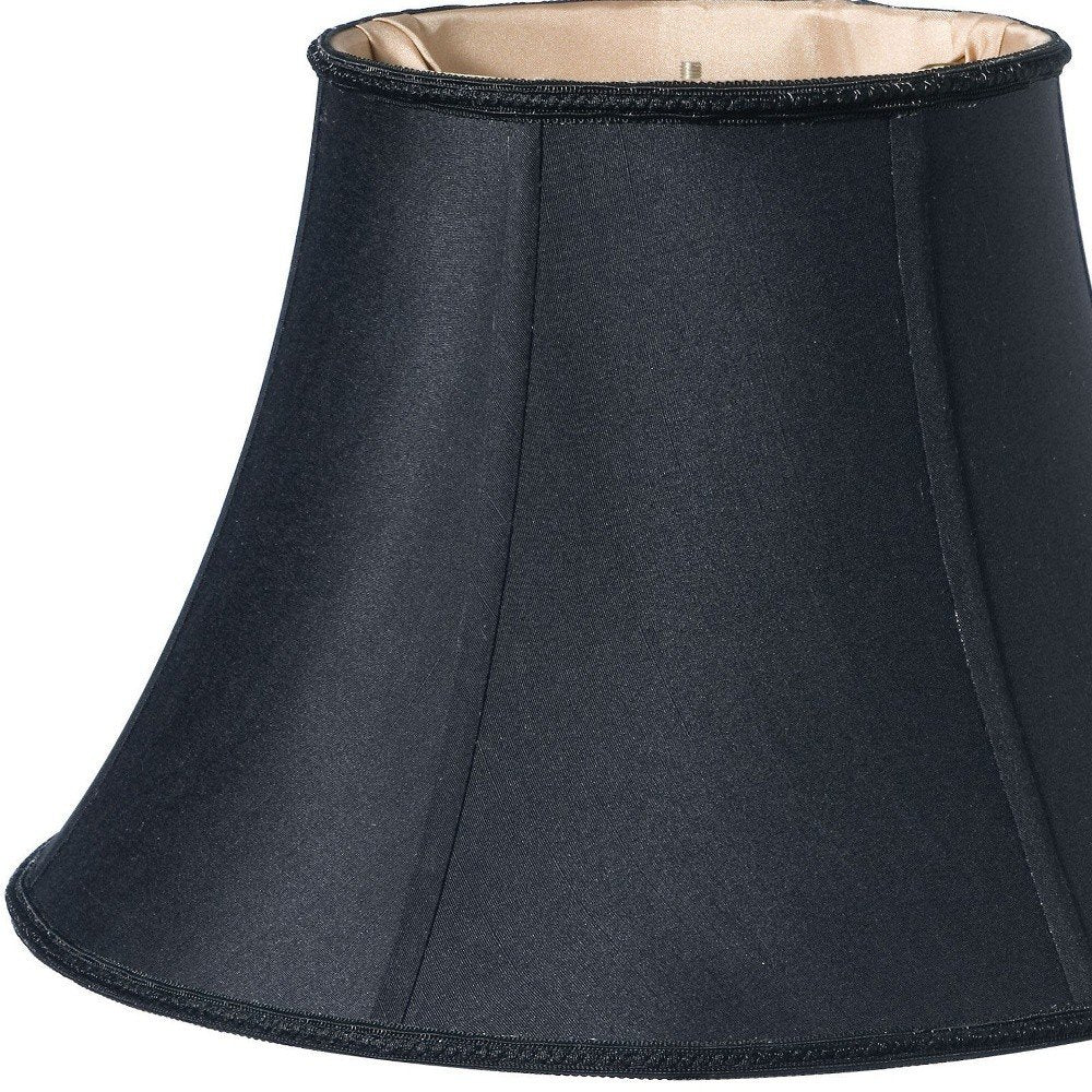 Black Shantung Silk Oval Lamp Shade