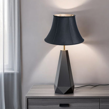 Black Shantung Silk Oval Lamp Shade