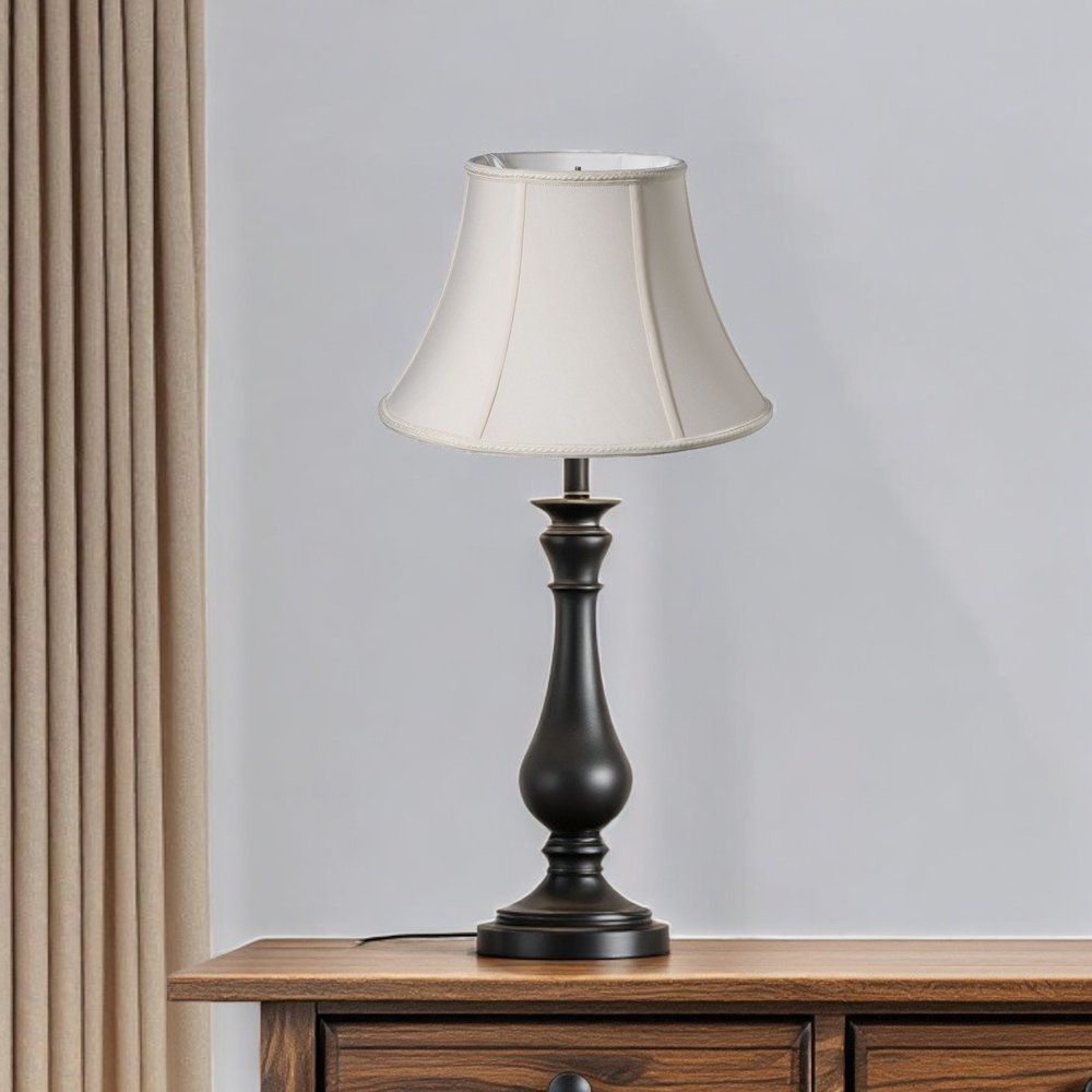 Cream Shantung Silk Oval Lamp Shade