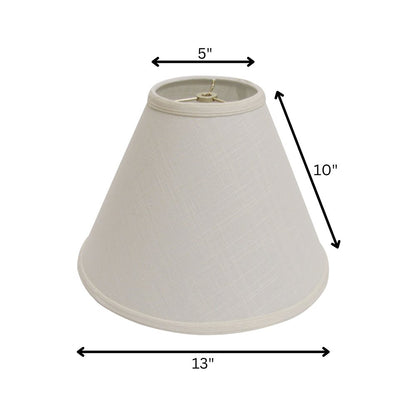 Off White Linen Print Cone Lamp Shade