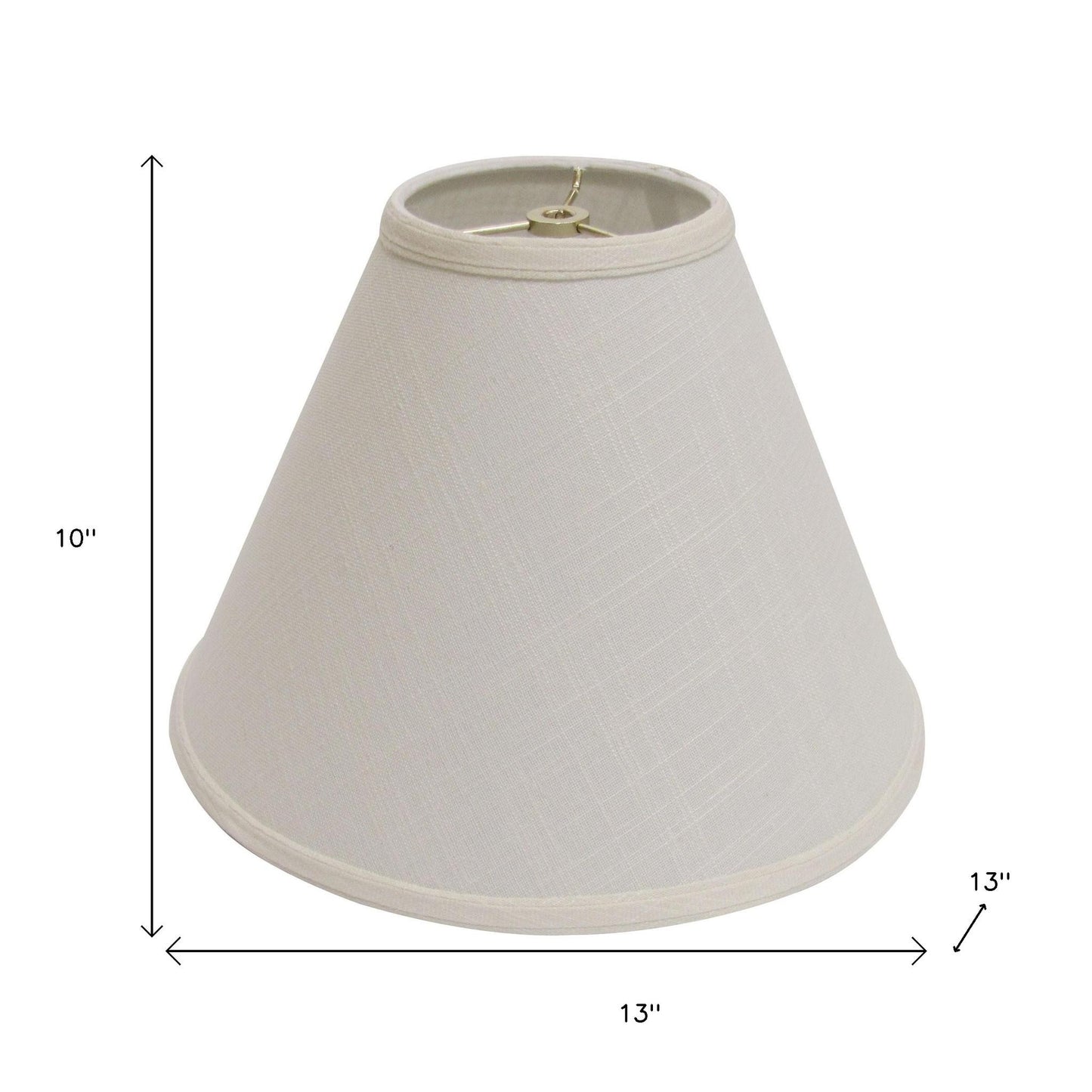 13" Off White Deep Cone Linen Lampshade