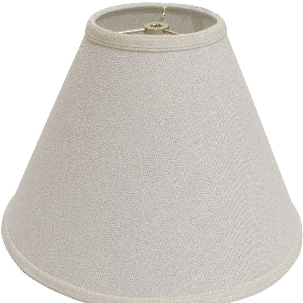 Off White Linen Print Cone Lamp Shade