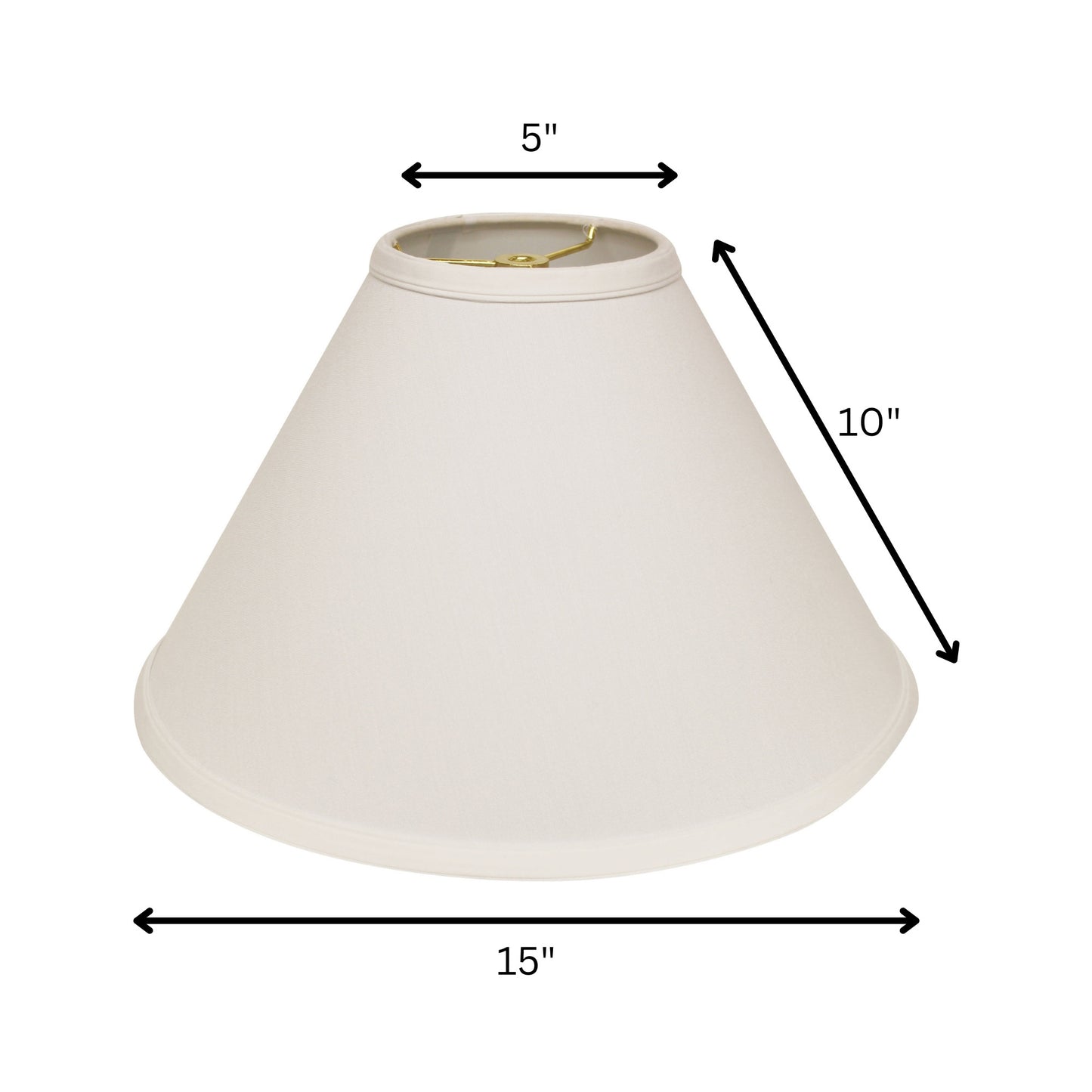 15" White Deep Cone Slanted No Slub Lampshade