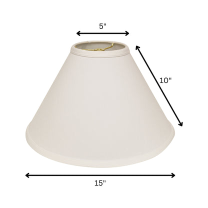 15" White Deep Cone Slanted No Slub Lampshade