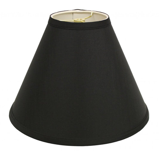 Black Shantung Silk Cone Lamp Shade