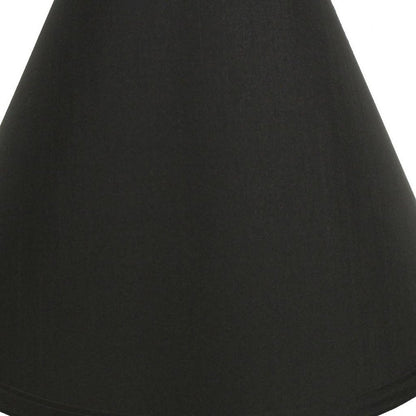 Black Shantung Silk Cone Lamp Shade