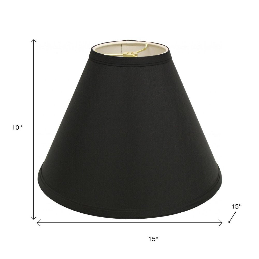 Black Shantung Silk Cone Lamp Shade