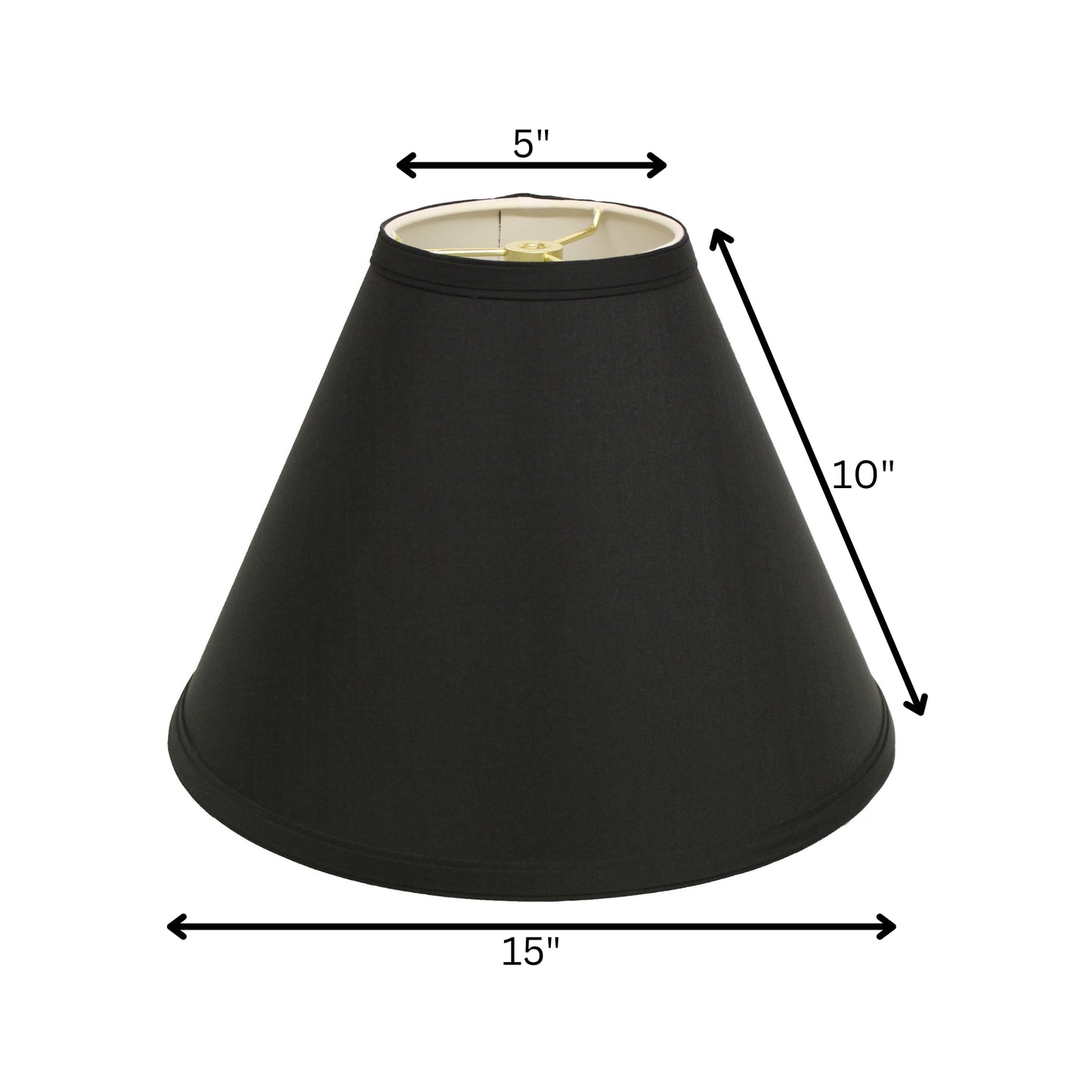 15" Jet Black Deep Cone Slanted No Shantung Lampshade