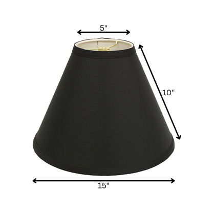 15" Jet Black Deep Cone Slanted No Shantung Lampshade