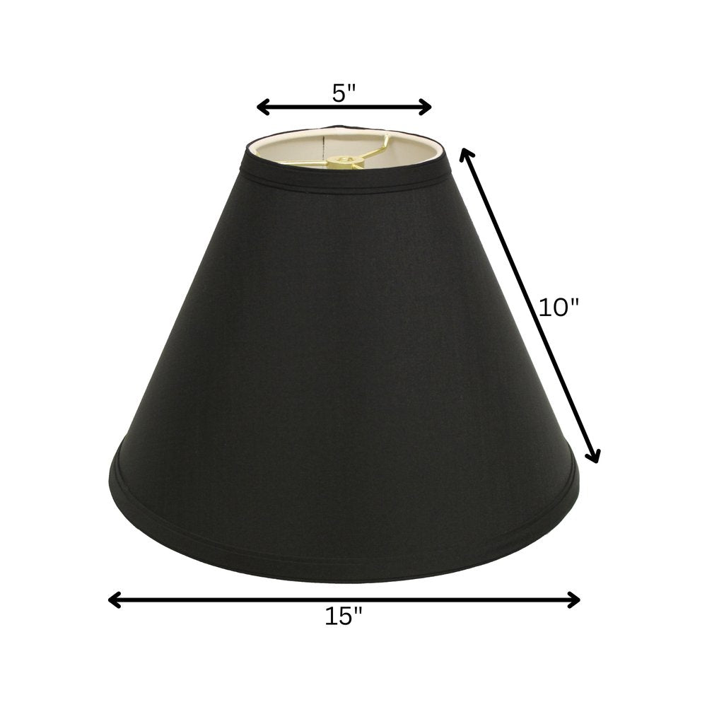Black Shantung Silk Cone Lamp Shade
