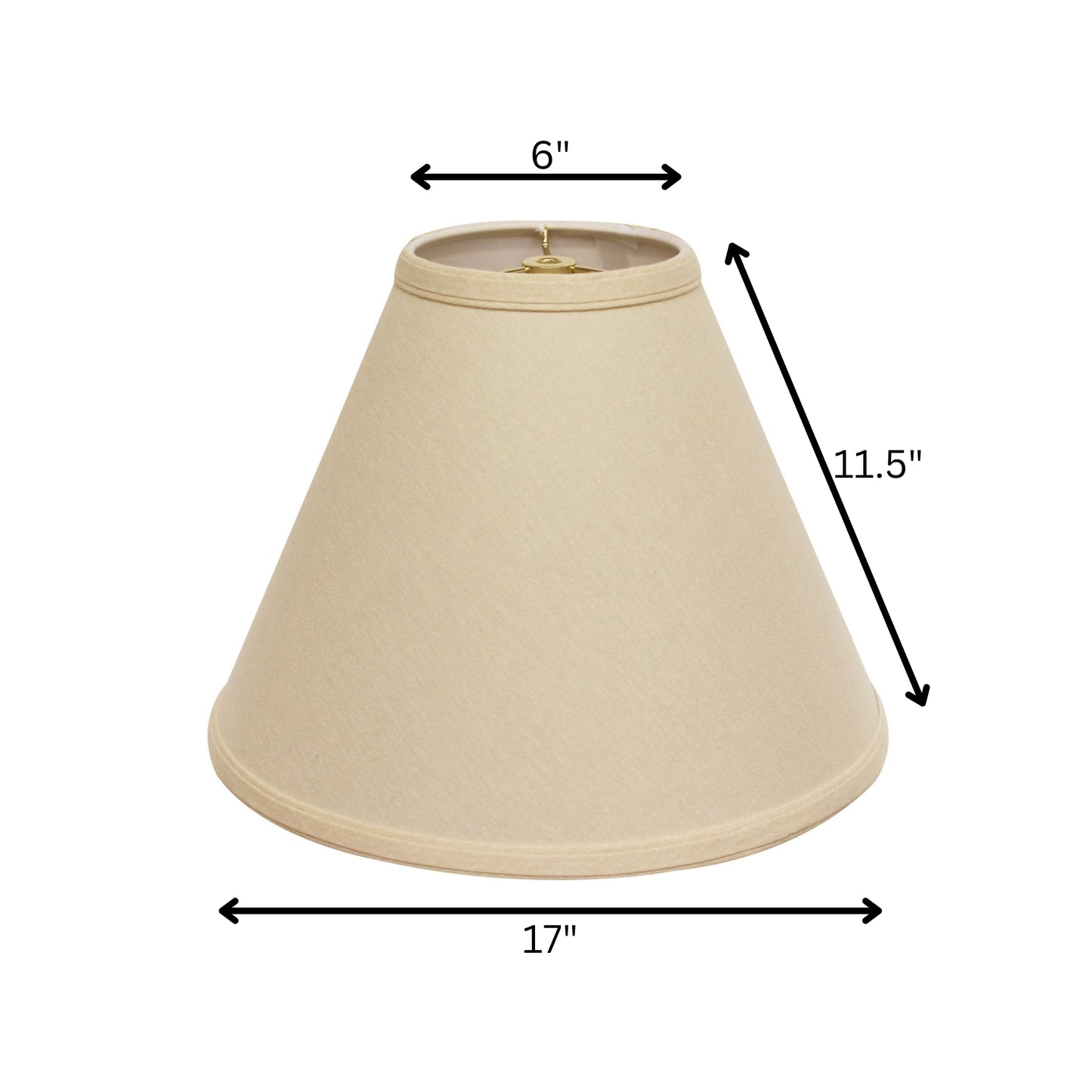 17" Parchment Biege Deep Cone Slanted Linen Lampshade
