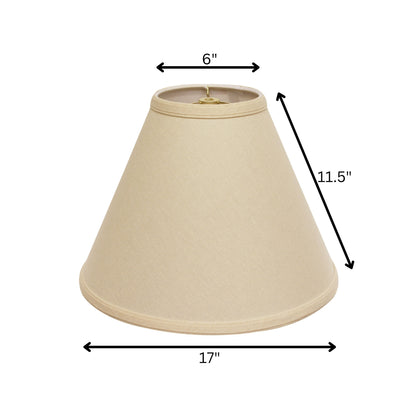 17" Parchment Biege Deep Cone Slanted Linen Lampshade