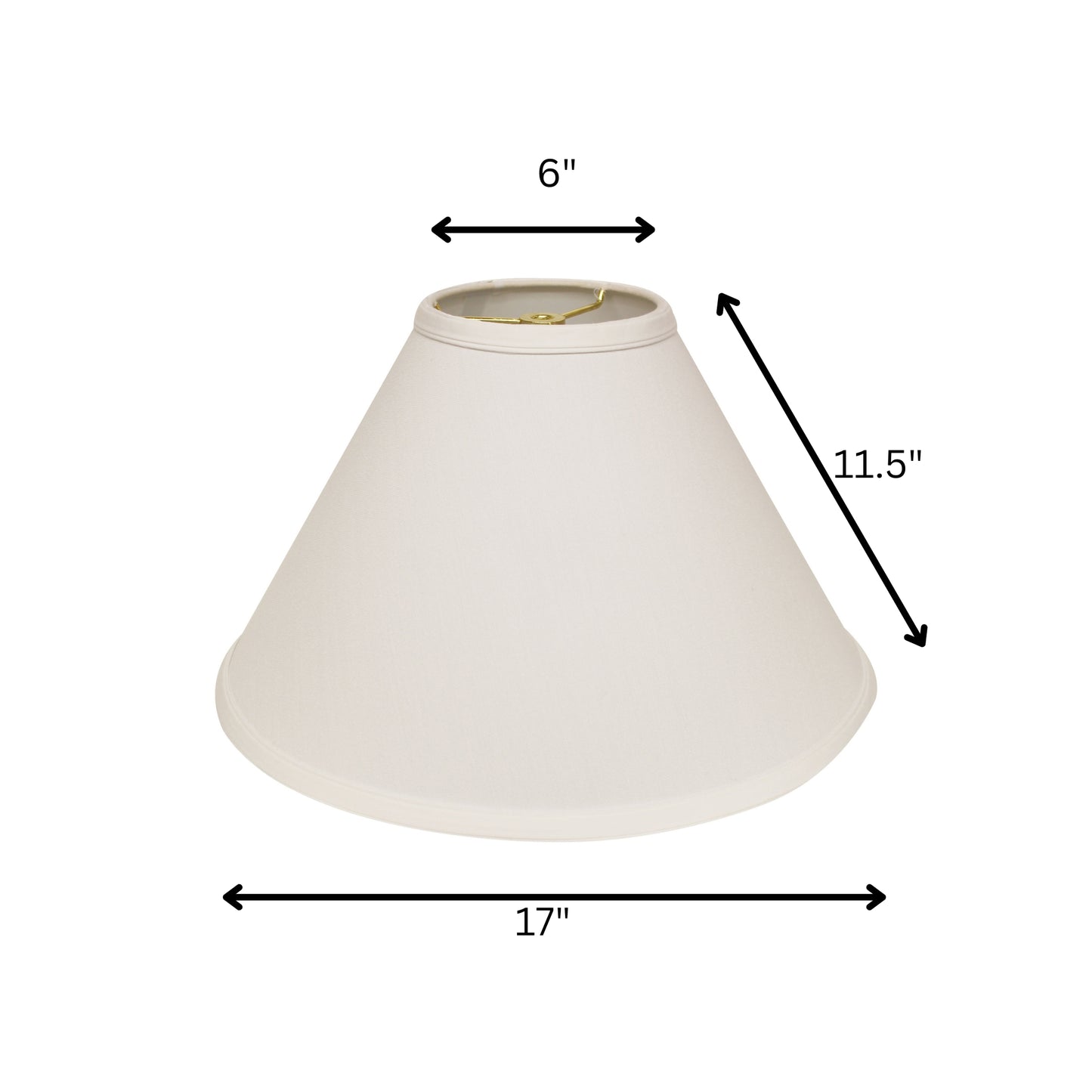 17" White Deep Cone Slanted No Slub Lampshade
