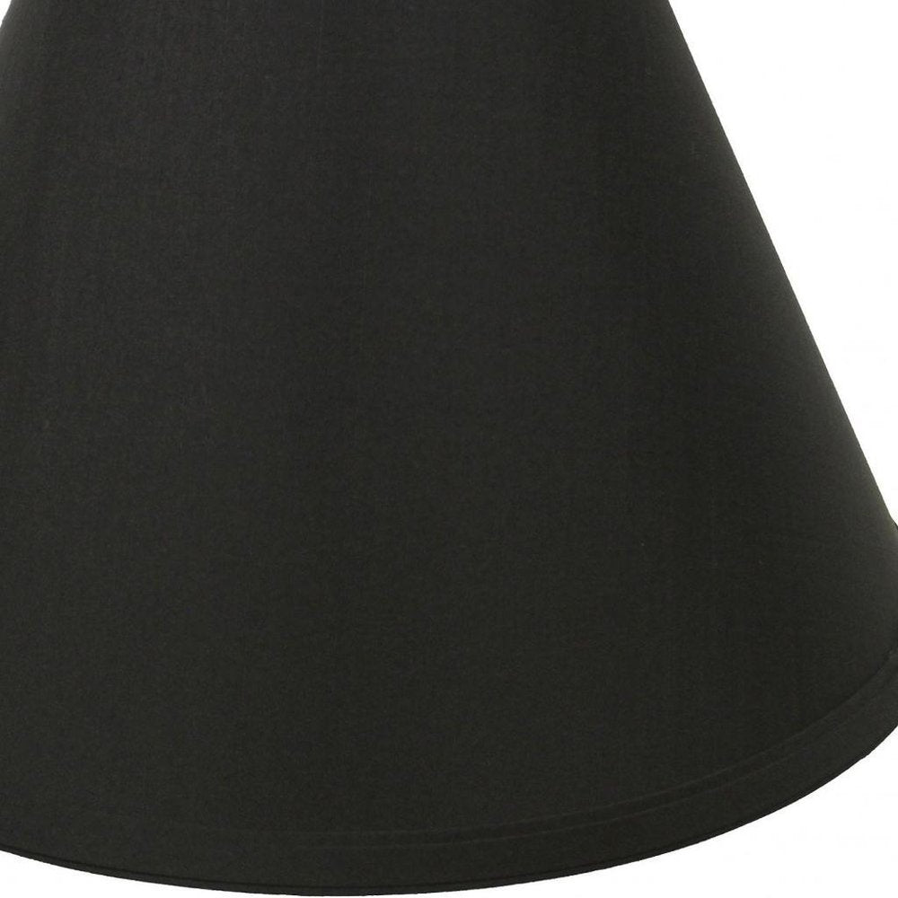 Black Shantung Silk Cone Lamp Shade