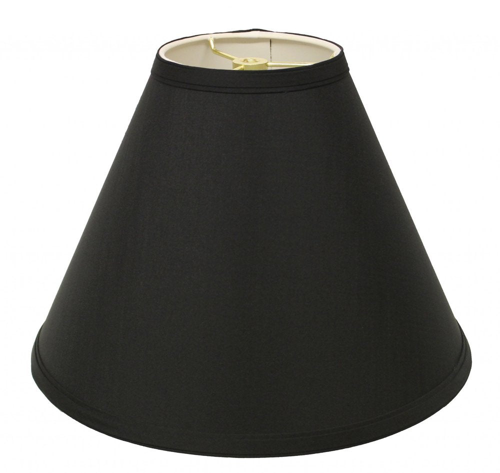 Black Shantung Silk Cone Lamp Shade