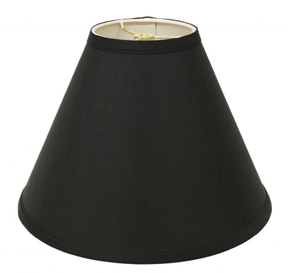 Black Shantung Silk Cone Lamp Shade
