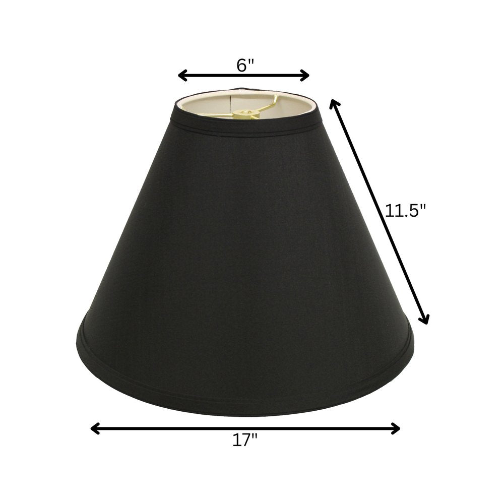 Black Shantung Silk Cone Lamp Shade