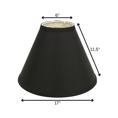 Black Shantung Silk Cone Lamp Shade