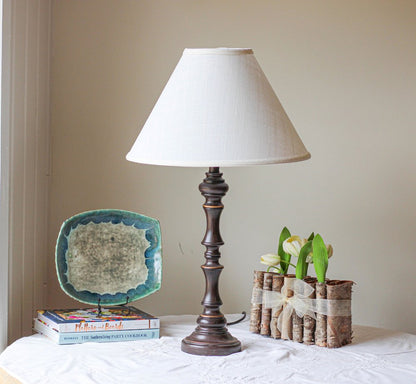 Off White Linen Cone Lamp Shade