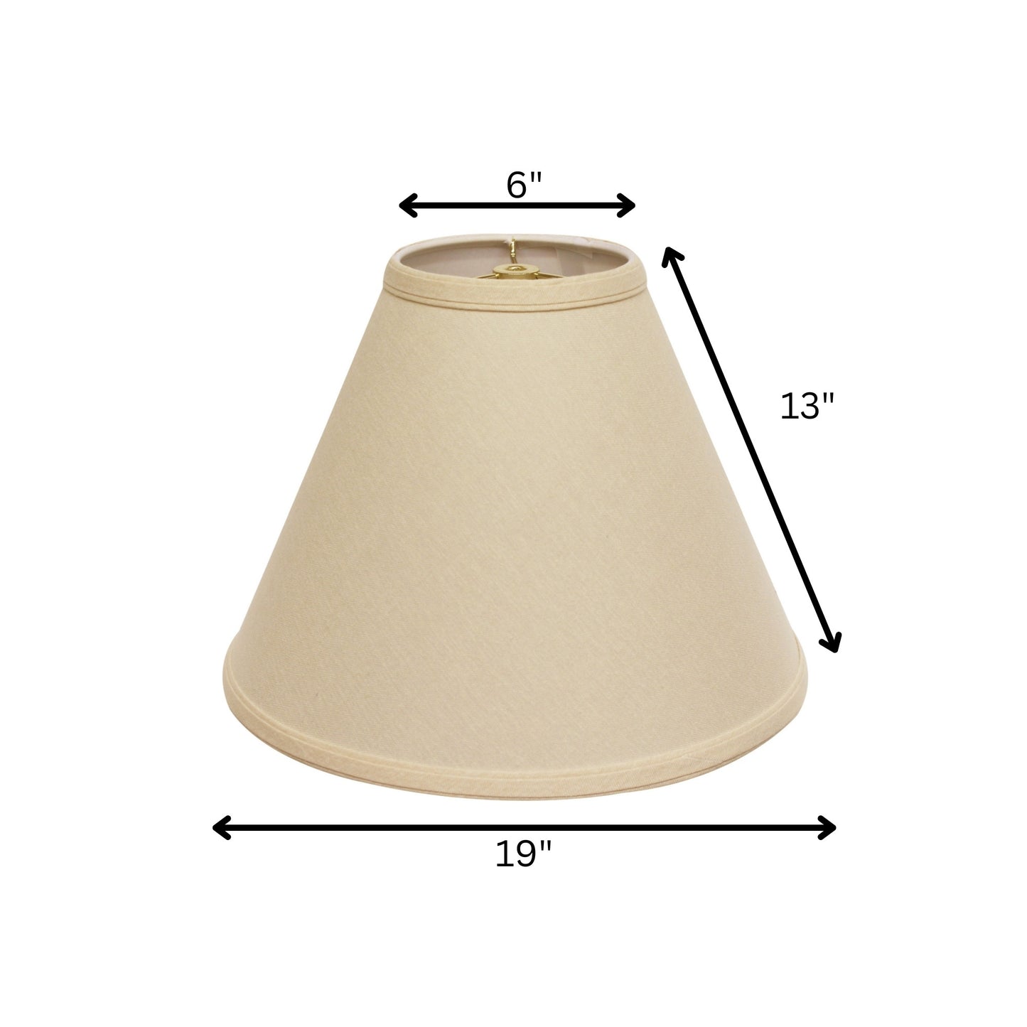 19" Parchment Biege Deep Cone Slanted Linen Lampshade