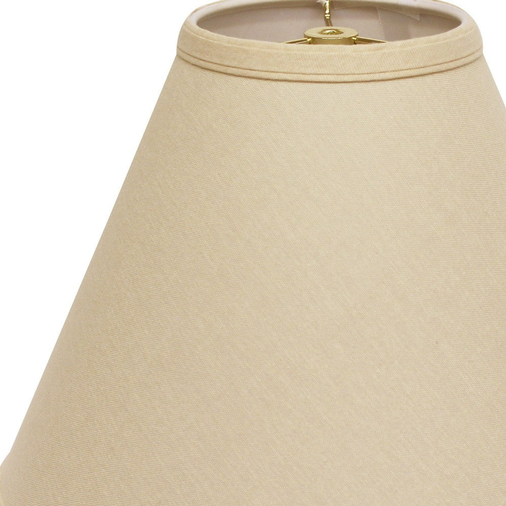 19" Parchment Biege Deep Cone Slanted Linen Lampshade