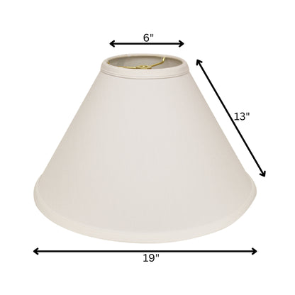19" White Deep Cone Slanted No Slub Lampshade