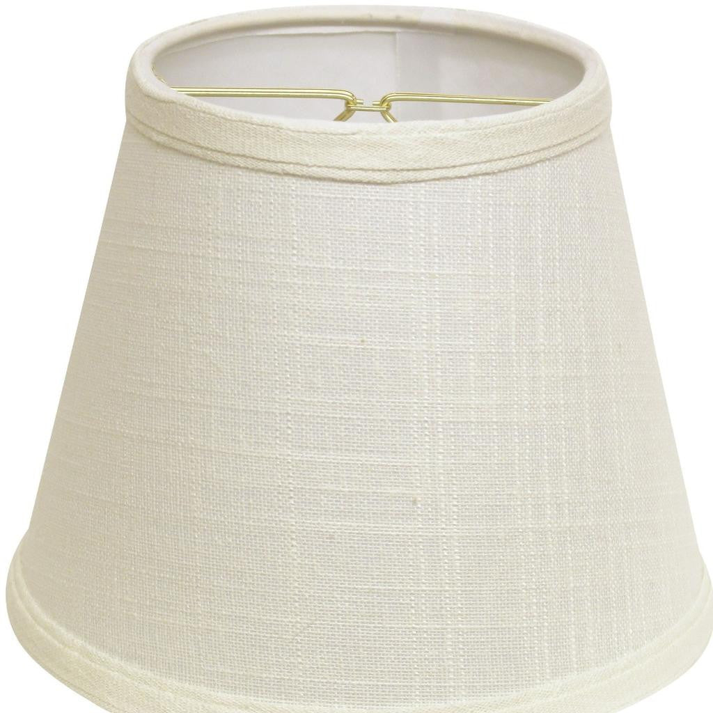 8" White Empire Hardback Slanted Linen Lampshade