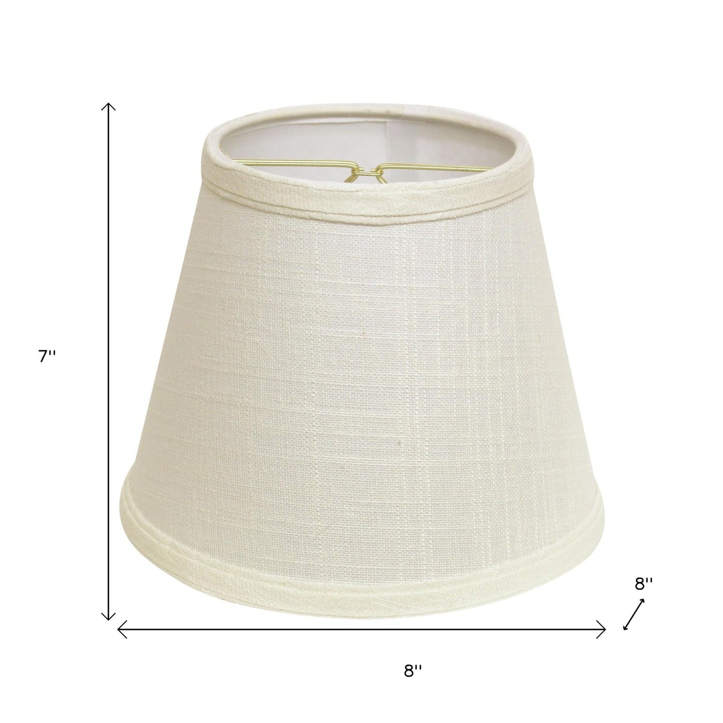 8" White Empire Hardback Slanted Linen Lampshade