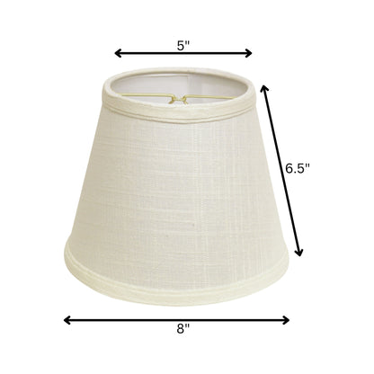 8" White Empire Hardback Slanted Linen Lampshade
