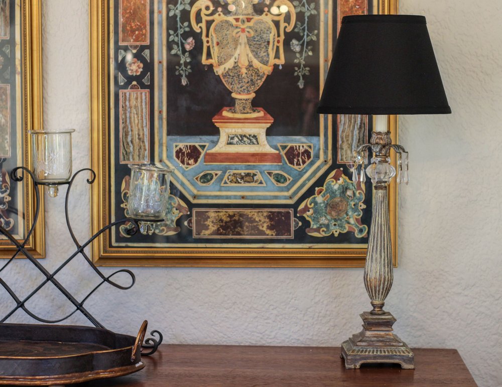 Black Shantung Silk Empire Lamp Shade