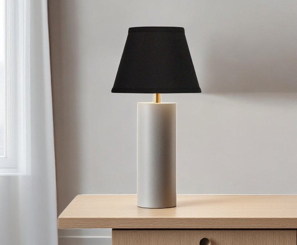 Black Shantung Silk Empire Lamp Shade