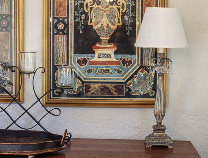 White Linen Empire Lamp Shade