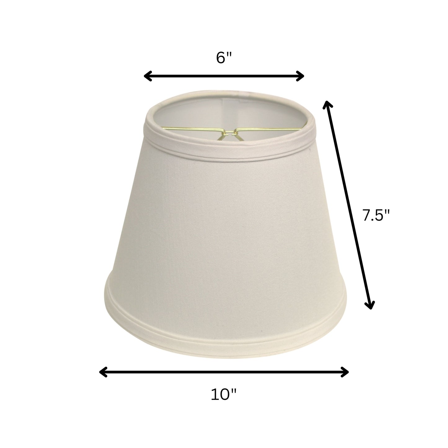 10" White Empire Hardback Slanted No Slub Lampshade