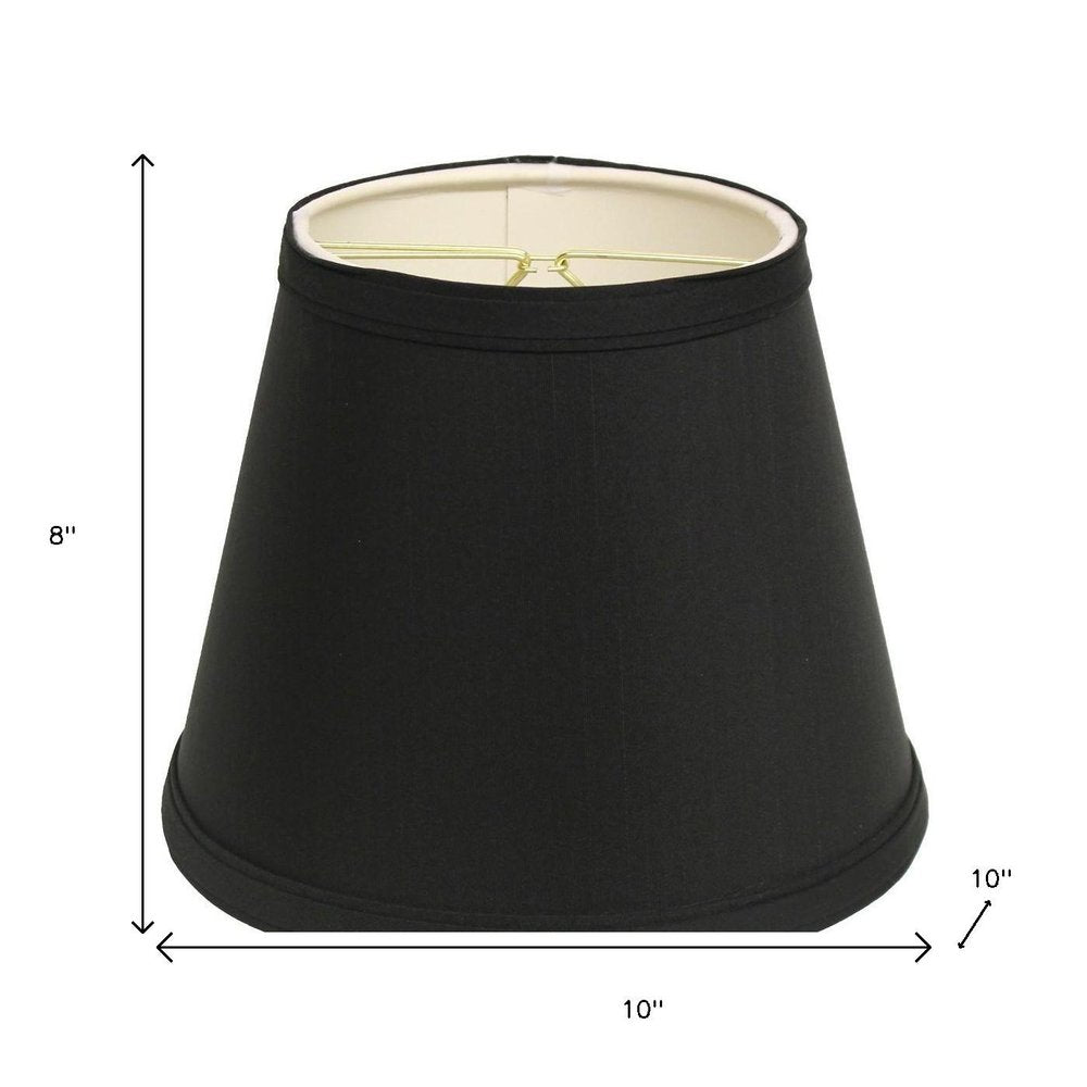 Black Shantung Silk Empire Lamp Shade