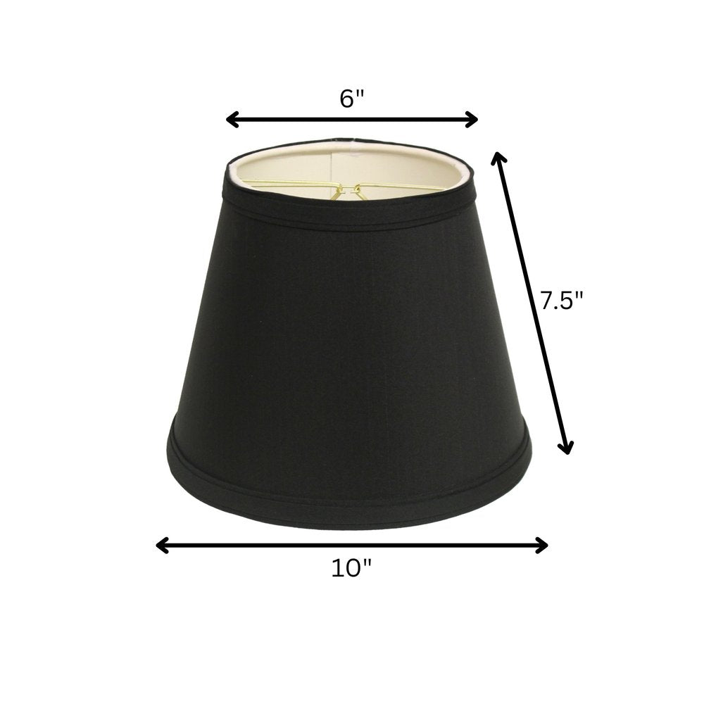 Black Shantung Silk Empire Lamp Shade