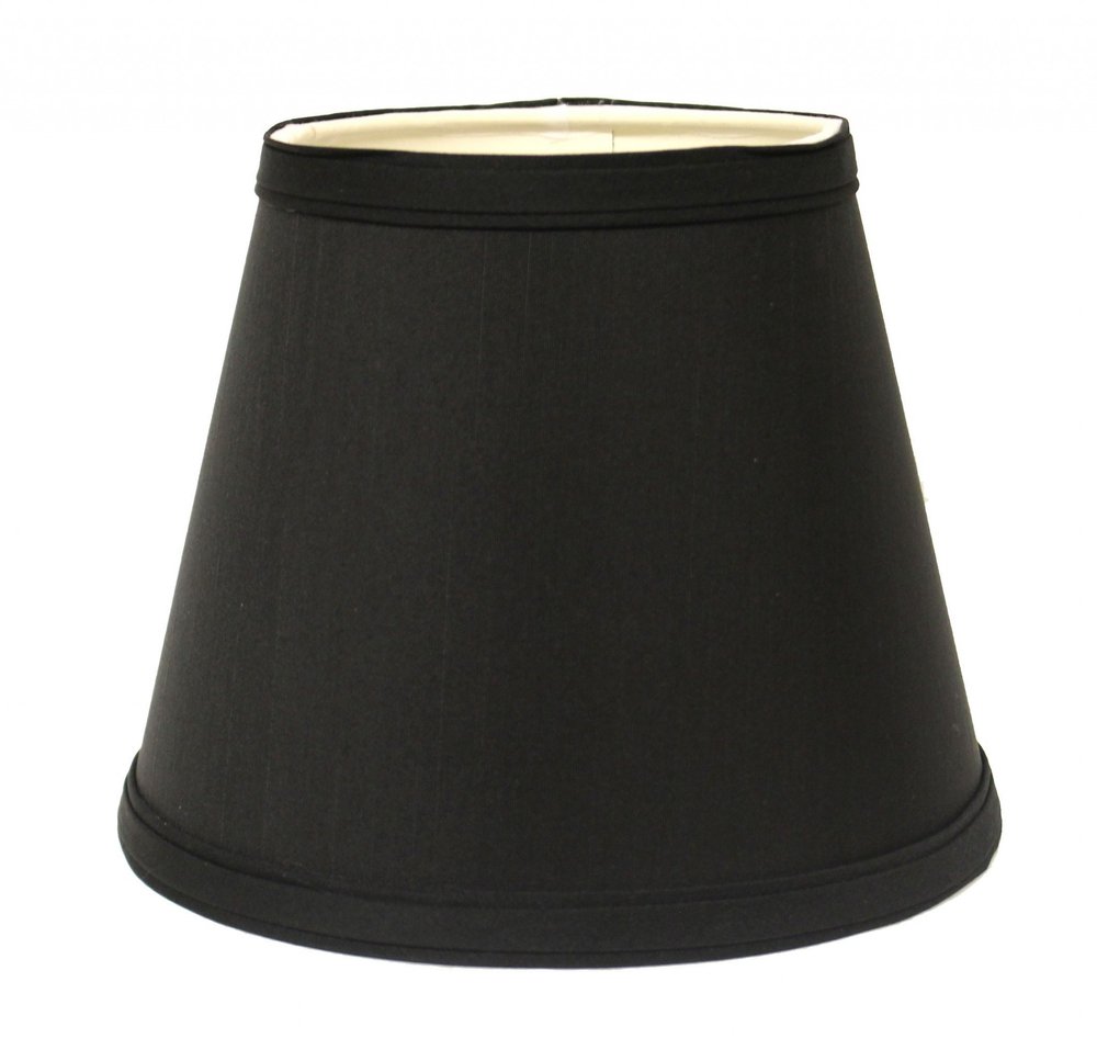 Black Shantung Silk Empire Lamp Shade