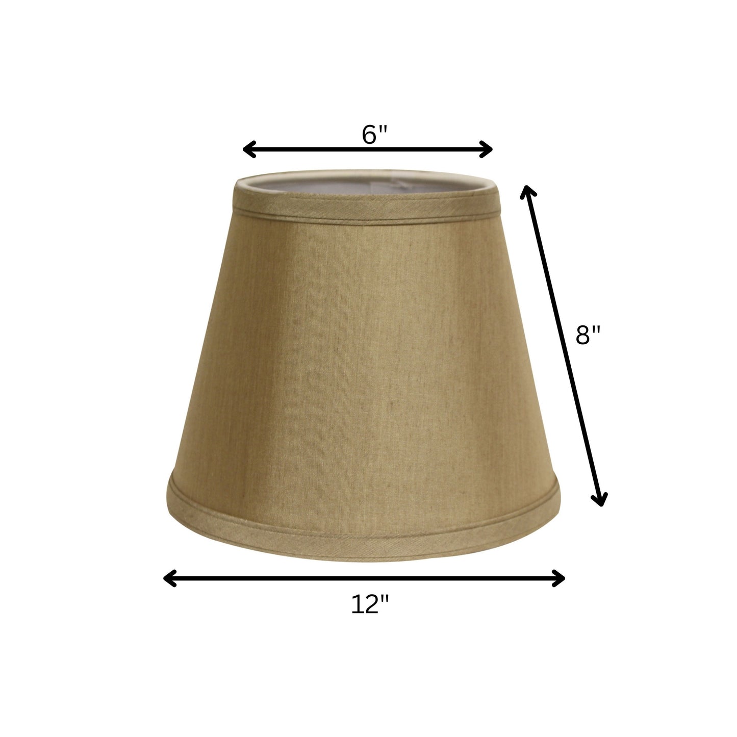 12" Pale Brown Hardback Empire Slanted Slanted No Slub Lampshade