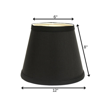 Black Shantung Silk Empire Lamp Shade