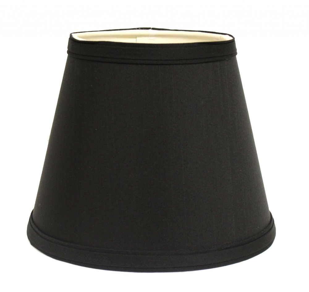 Black Shantung Silk Empire Lamp Shade