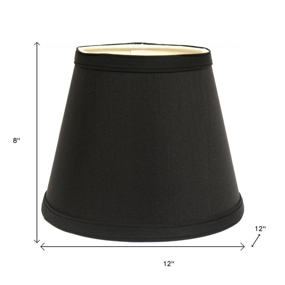 Black Shantung Silk Empire Lamp Shade