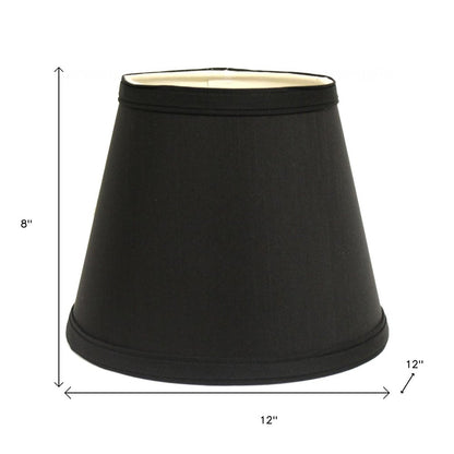 Black Shantung Silk Empire Lamp Shade