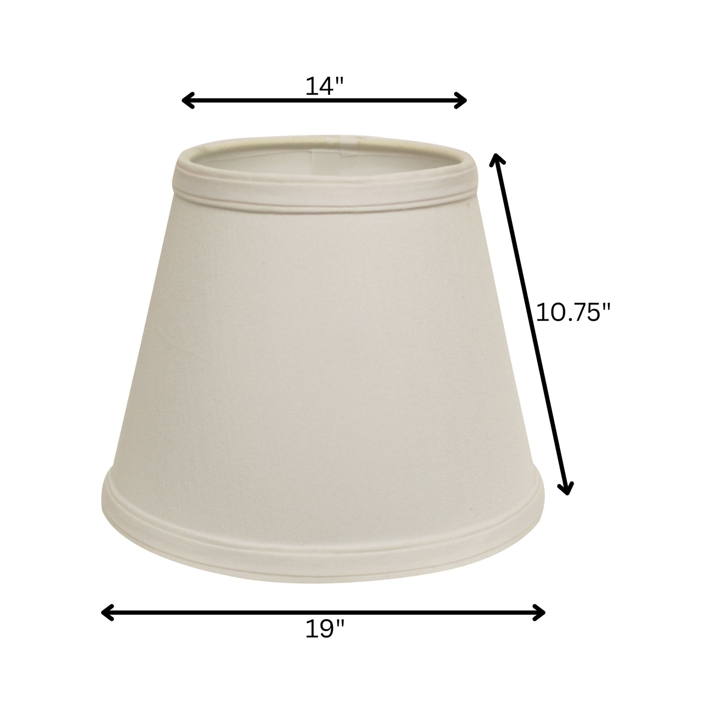 19" White Empire Slanted No Slub Lampshade