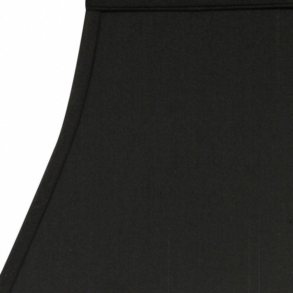 Black Shantung Silk Print Square Lamp Shade