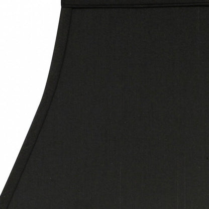 Black Shantung Silk Print Square Lamp Shade